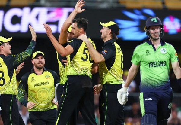 आईसीसी टी-20 विश्व कप : ऑस्ट्रेलिया ने आयरलैंड को 42 रन से हराया