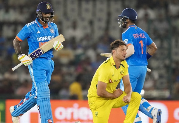 Ind vs Aus : भारत ने ऑस्ट्रेलिया को 5 विकेट से हराया, श्रृंखला में 1-0 की बढ़त