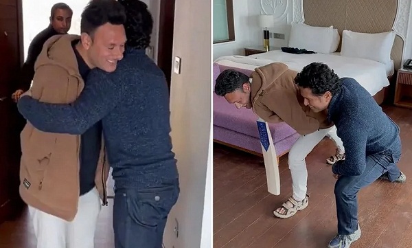 सचिन ने पैरा क्रिकेटर आमिर हुसैन से की मुलाकात, उपहार में दिया हस्ताक्षरित बल्ला